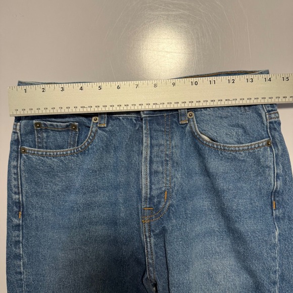 Rouje Paris Marais Denim Jeans Indigo Blue High Waist Button Fly Straight Leg 27 - Picture 9 of 11